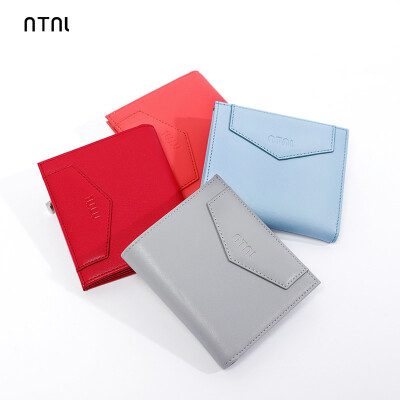 

NTNL purse women short simple genuine leather folding leather wallet multi-functional simple mini pocket 2018 new style