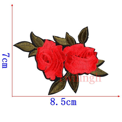 

1 Pcs Flower Patches Sequined Sticker Sew Iron On Patch Red Rose Flowers Applique Garment DIY Clothes Repair Badges For Wedding