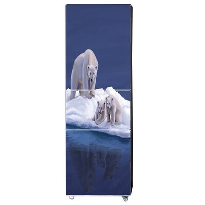 

UpperX DIY Fridge Sticker Wardrobe Door Wallpaper Self Adhesive Refrigerator Cover Deco Polar bear