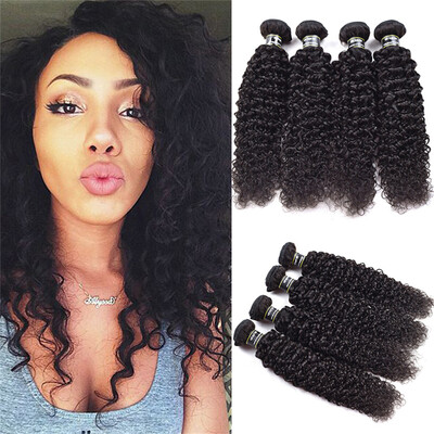 

Unprocessed 8A Jerry Curly Indian Virgin Hair 4 Bundles Kinky Curly Hair Soft Hair Bundles Natural Color Tangle Free