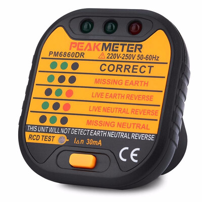 

PEAKMETER PM6860DR 220V - 250V EU Plug Socket Tester