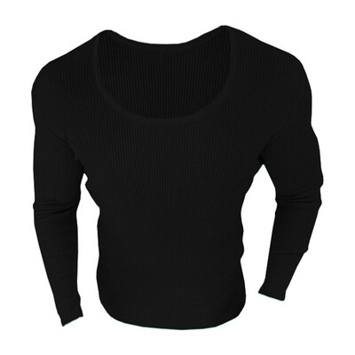 

Pure Color Long Sleeved Round Collar Knitwear for Men