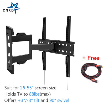 

Full Motion Articulating Tilt Swivel TV Wall Mount Bracket for 26-55"LED LCD TV VESA up to 400 x 400 with Free HDMI Cable