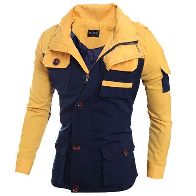 

Zogaa New Mens Jacket Zipper Fashion Slim Color Matching