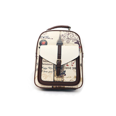 

New fashion women leather backpack vintage printing shoulder bag for teenage girls school bags casual travel outdoor backpack student bag