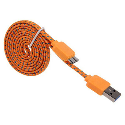 

Braided Flat Cable Micro USB 30 Data Sync Charging Cord For Samsung Galaxy Note 3 N9000 S5