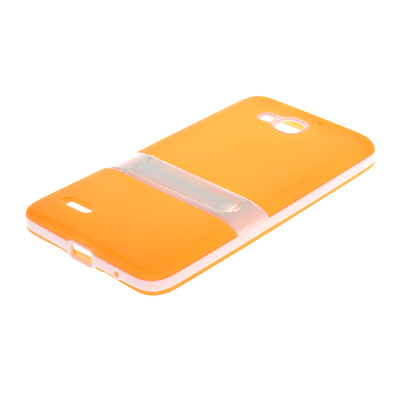 

MOONCASE Huawei 3X Case Jelly color Silicone Gel TPU Skin Slim With Stand Back Case Cover for Huawei Honor 3X G750 Orange