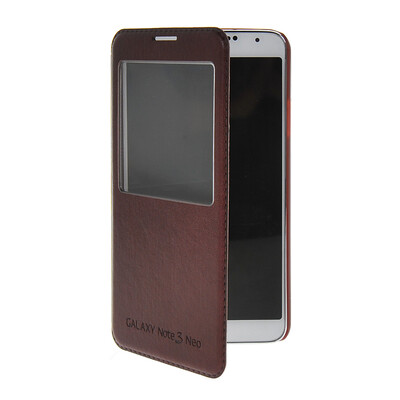 

MOONCASE Окно просмотра Кожа Флип сторона Чехол Подставка чехол для Samsung Galaxy Note 3 Neo N750 / Lite N7505 красный