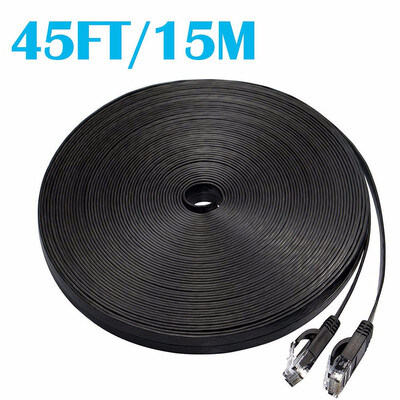 

45FT Cat 6 Ethernet Cable White 25 Flat Internet Network Cable - Cat6 Ethernet Patch Cable Short - Cat6 Computer Cable With Snagle