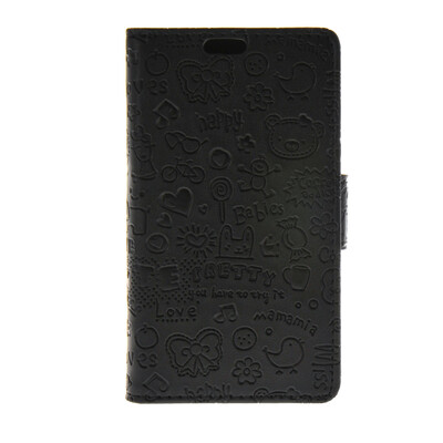 

MOONCASE Cute Little Witch Leather Side Flip Wallet Card Holder Stand Pouch ЧЕХОЛ ДЛЯ LG Joy H220 Black