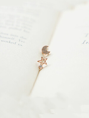 

ONICE 925 Sterling Silver Eearing with Star&Moon WQE003