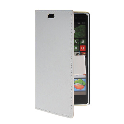 

MOONCASE Slim Leather Side Flip Wallet Card Slot Pouch Stand Shell Back ЧЕХОЛ ДЛЯ Nokia Lumia 830 White