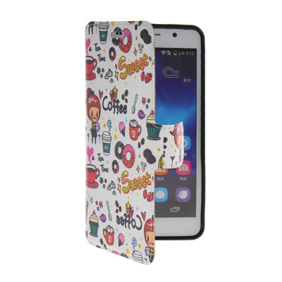 

MOONCASE Cute Pattern Leather Side Flip Pouch Stand Shell Back ЧЕХОЛ ДЛЯ Huawei Honor 6