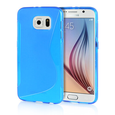 

MOONCASE S - Line Soft Flexible Silicone Gel TPU Skin Shell Back ЧЕХОЛ ДЛЯ Samsung Galaxy S6 Blue