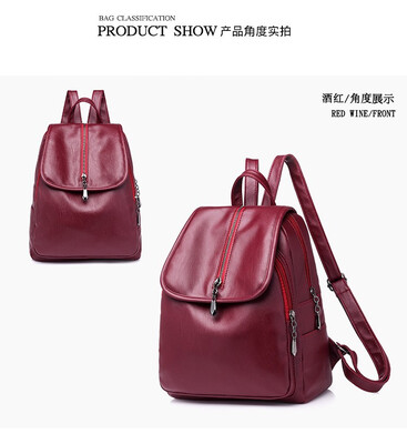 

2018 New Women Backpack Women Fashion Large Capacity Simple Shoulder Bag Women Rucksack Girl Bag Pack Soft Leather Backpack