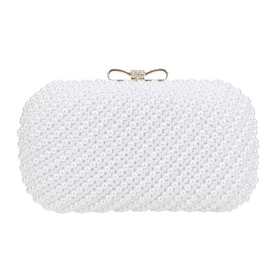 

Fawziya Bow Purses And Handbags Pearl Clutch Evening Bag