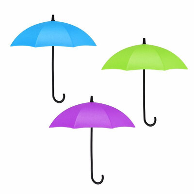 

Umbrella Shape Plastic Wall Adhesive Nailpegging 3pcs Decorative Hook Decoration Wallhook