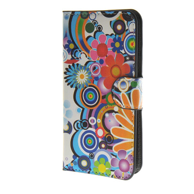 

MOONCASE Flower style Leather Side Flip Wallet Card Slot Stand Pouch чехол для LG Leon 4G LTE / C40 a01