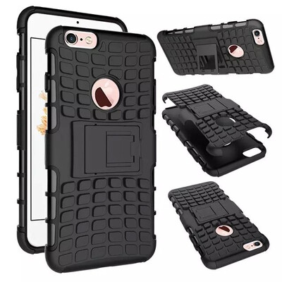 

для Apple iPhone 6s дело 4.7inch высокого качества kickstand rugged резиновые доспехи тяжело PC смешанной + тпу 2 в 1 позицию функция охватывает случаи