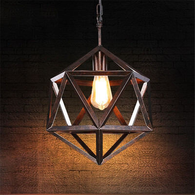 

Baycheer HL371565 Hexagram Vintage Cage Industrial Suspension LED Pendant Light