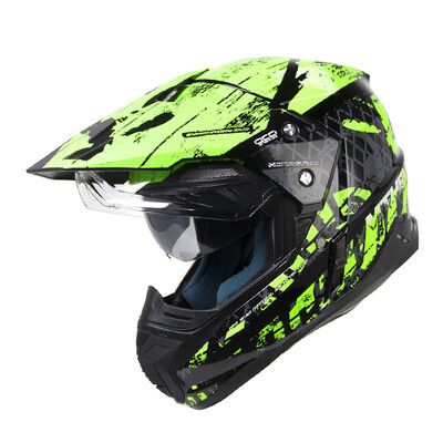 

MT HELMETS 628A motorcycle helmet double lens off-road helmet winter personality cool men&women rally car full helmet helmet black green slap XL code