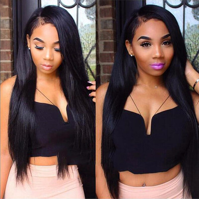 

9A Silky Straight Full Lace Human Hair Wigs Long Straight Wigs with Baby Hair 130 Density Brazilian Virgin Hair Wigs for Women