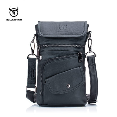 

BULLCAPTAIN 2018 calidad marca bolso de pecho hombres Cierre de cuero genuino mensajero bolsos de los hombres moda bag102