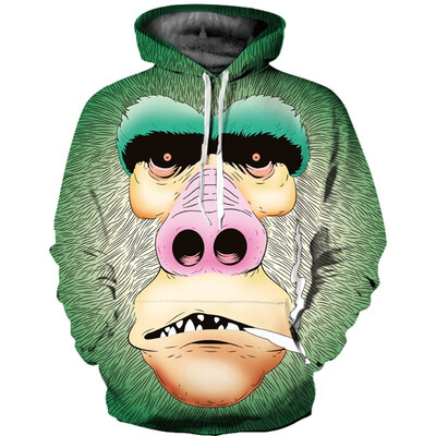

QL-593 Mens Hoodie 3D Printed Women Pullover Sweater