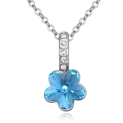 

Crystal Plum Pendant Necklace Made With Austrian Crystals From Swa Elements For Women Gift White Gold Plated 17544