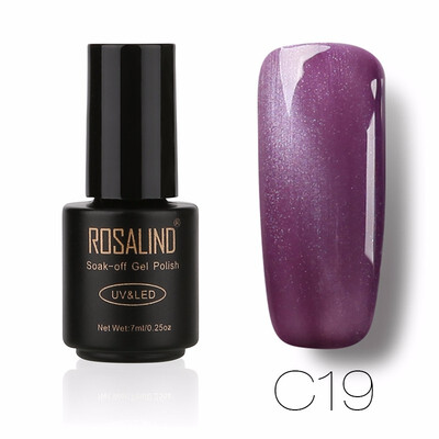 

ROSALIND Gel 1S 7ML Black Bottle 3D Cat Eyes Magnet Nail Gel Polish Effect C01-30 UV LED With Powder Glitter Nail Art