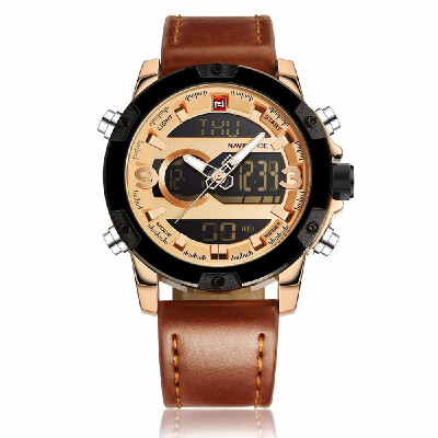 

NAVIFORCE Man Fashion Casual Sports Military Wristwatch Dual Time Analog-Digital Display Water Resistant Good Quality Watch