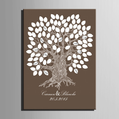 

Fingerprint Signature Guest Signature Party Gift Wedding Canvas Signing Board - Lover Under The Love Tree Wedding DIY Decoration