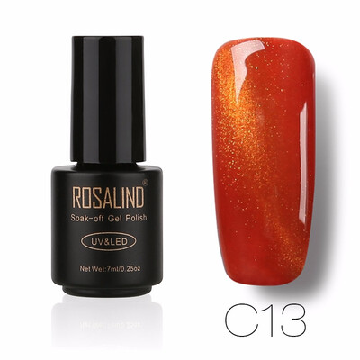 

ROSALIND Gel 1S 7ML Black Bottle 3D Cat Eyes Magnet Nail Gel Polish Effect C01-30 UV LED With Powder Glitter Nail Art