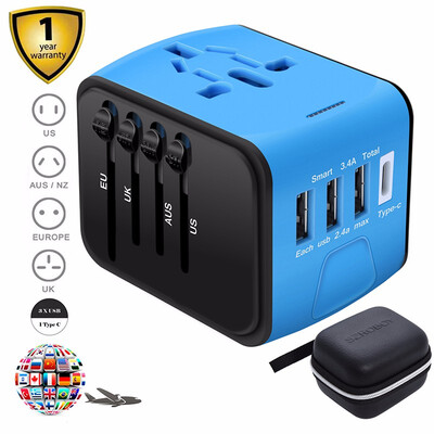 

Travel AdapterUniversal Travel AdapterAll-in-one International USB Travel Adapter with High Speed 24A 4-port USB Charger