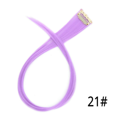 

20" Synthetic Clip In Hair Extensions One Piece Rainbow Clip On Hair Pieces For Women 50cm Purple Pink Wig Ombre Hair Extension