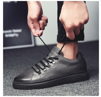 

Genuine Leather Men Casual Shoes Soft Lace Up Male Fashion Brand Flats Comfy Sneakers Man Plus Size