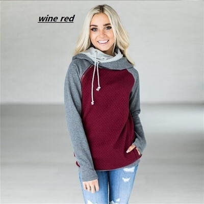 

Womens new fashion long-sleeved hooded sweater coat casual sports spring&autumn hoodies