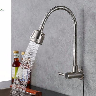 

304 stainless steel kitchen faucet single cold wall sink sink faucet