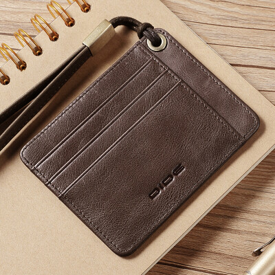 

Dide DiDe card package mens wallet first layer leather multi-card position coin purse ultra-thin mini credit card set driving license set DQ791 dark brown