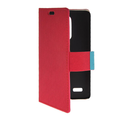 

MOONCASE Slim Leather Side Flip Wallet Card Slot Pouch with Kickstand Shell Back чехол для LG L Bello D331 / D335 Red