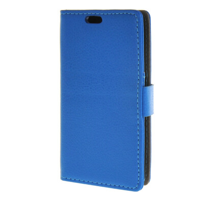 

MOONCASE Litch Skin Leather Card Slot Wallet Bracket Back Case Cover for Huawei Ascend Y360 Blue