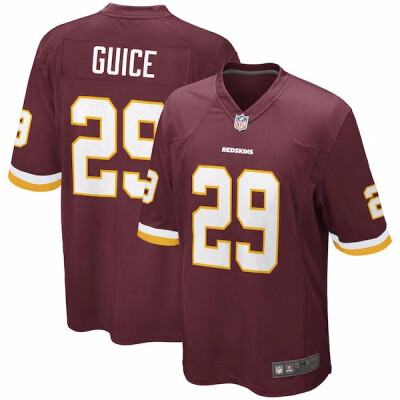 

Mens Washington Redskins Derrius Guice Nike Burgundy 2018 NFL Draft Pick Game Jersey