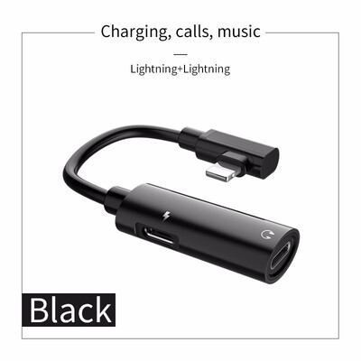 

HOCO Audio Cable for Apple plug 2 in 1 Fast Charging 35mm Audio Converter Adapter for iPhone X 7 8 Plus Headphone Support MIC
