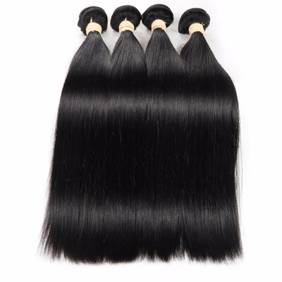 

HCDIVA Brazilian Virgin Straight Hair 4 Bundles Straight Hair Bundle Deals Brazilian Straight Hair Weaving Silky Soft Hair Bundles