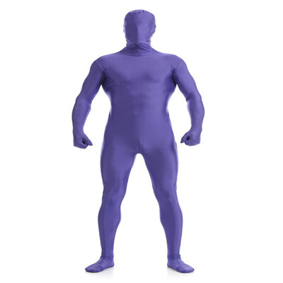 

Gesikai Mens Full Bodysuit Light Blue Spandex Lycra Zentai Suit Second Skin Tights Suit Mens Halloween Costumes