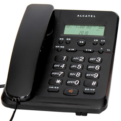 

Alcatel (ALCATEL) T521 fixed corded telephone base machine a key dial-free battery hands-free office business home with a rope machine board machine black