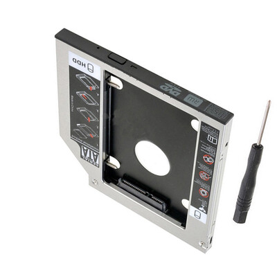 

127mm 25" SATA Aluminum 2nd Hard Disk Drive SSD HDD Caddy Adapter bay for Dell Inspiron N4110 N5110 N5010 N7110 replace GT32N