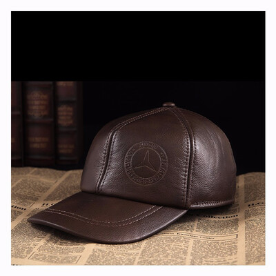 

Male genuine leather hat male baseball cap autumn&winter outdoor elderly cattle leather hat B-0572