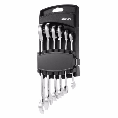 

KKmoon 6pcs 81013141719mm Double-ended Combination Ratchet Spanner Open-ended Wrench Set Car Automotive Repair Hardware Tools