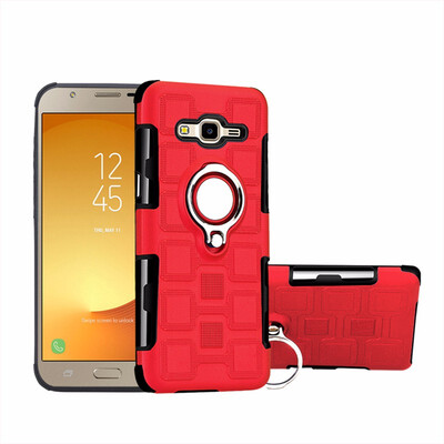 

SHS Phone Case For Samsung Galaxy J7 PlusJ7 NEOJ7 NXTC7 2017 Luxury Armor Ring Bracket Silicon TPU Lattice texture